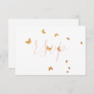 Carte RSVP mariage Cake Butterflies