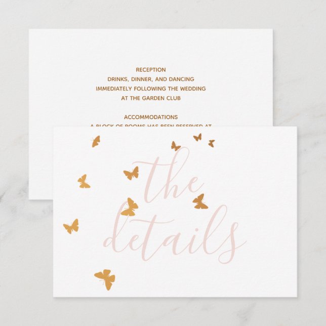 Carte RSVP mariage Cake Butterflies (Devant / Derrière)