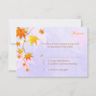 Carte RSVP Mariage campagnard d'automne Maple Leaf