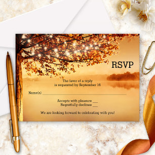 Carte RSVP Mariage de automne des voyants de chaîn