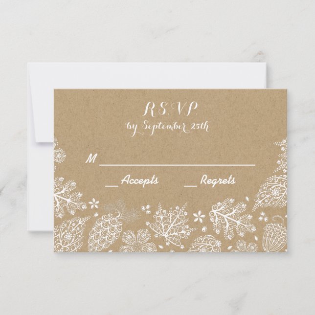 Carte RSVP Mariage de automne Lacy (Devant)