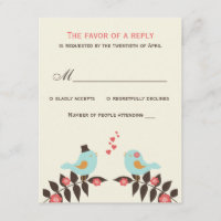 Carte RSVP mariage Inséparables