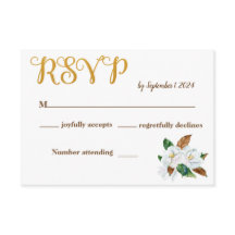 Carte RSVP Mariage Magnolia élégante