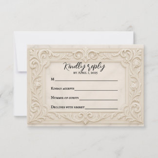Carte RSVP Mariage Marbre Mystique