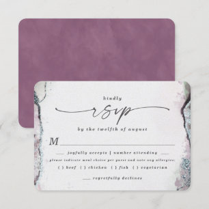 Carte RSVP Mariage moderne avec lumière violette
