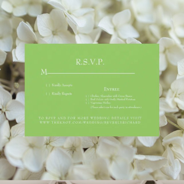 Carte RSVP Mariage Monogramme Vert Lime (Créateur téléchargé)