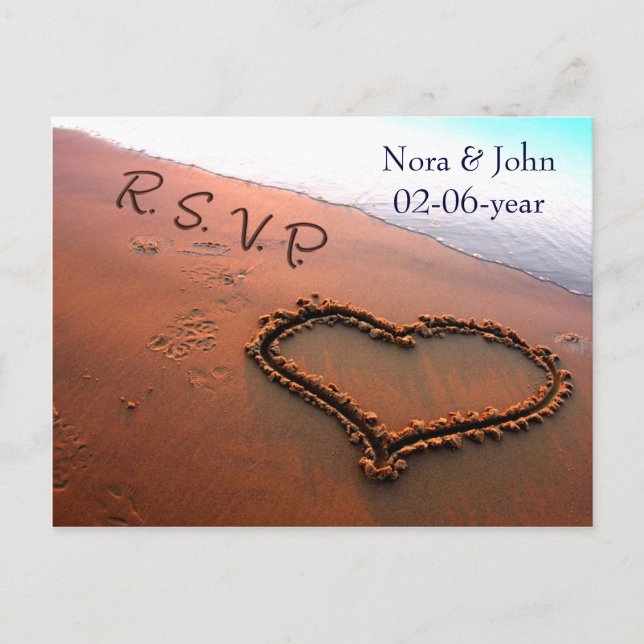 carte rsvp mariage plage (Devant)