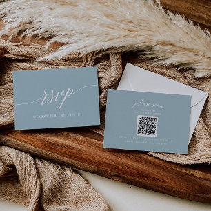 Carte RSVP Mariage QR Code Aqua Beach Coordinate