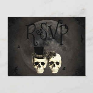 Carte RSVP Mariée & Groom Skull Wedding