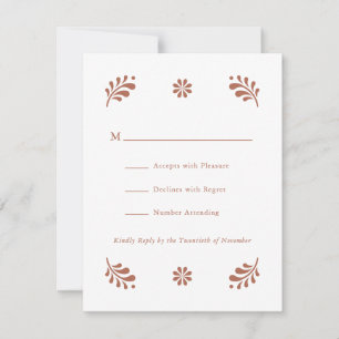 Carte RSVP mexicaine Terra Cotta