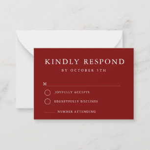 Carte RSVP mini mariage budget Bourgogne