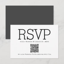 Carte RSVP minimale de base de code QR essentiel