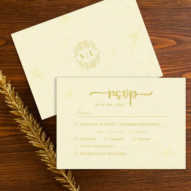 Carte RSVP minimale simple et élégante de mariage  (Créateur téléchargé)