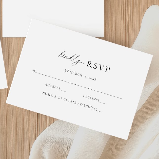 Carte RSVP minimaliste classique moderne élégante (Créateur téléchargé)