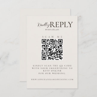 Carte RSVP minimaliste de code QR Mariage