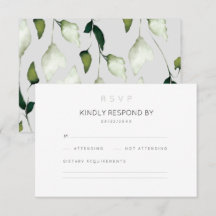 Carte RSVP minimaliste de mariage botanique