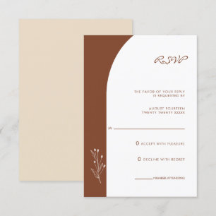 Carte RSVP minimaliste de mariage en terre cuite d