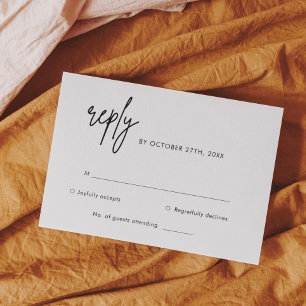 Carte RSVP minimaliste de mariage moderne