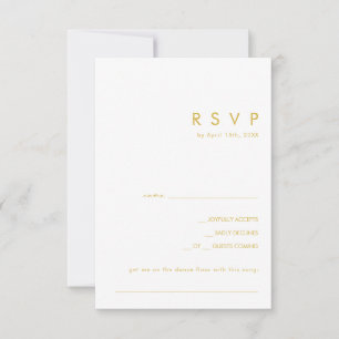 Carte RSVP minimaliste de police or moderne demand