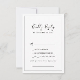 Carte RSVP minimaliste Demande de chanson