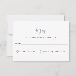 Carte RSVP minimaliste Dusty Blue Wedding