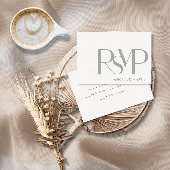 Carte RSVP minimaliste Dusty Sage (Créateur téléchargé)
