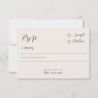 Carte RSVP minimaliste moderne