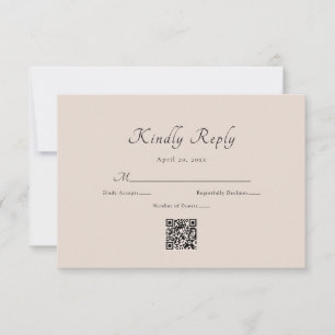 Carte RSVP minimaliste Simple Design Chic Mariage