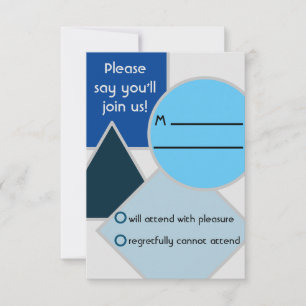 Carte RSVP Mod Blue Shapes