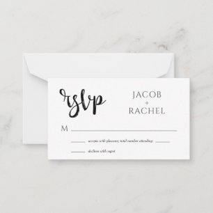 Carte RSVP Modern Script Générique Mariage RSVP