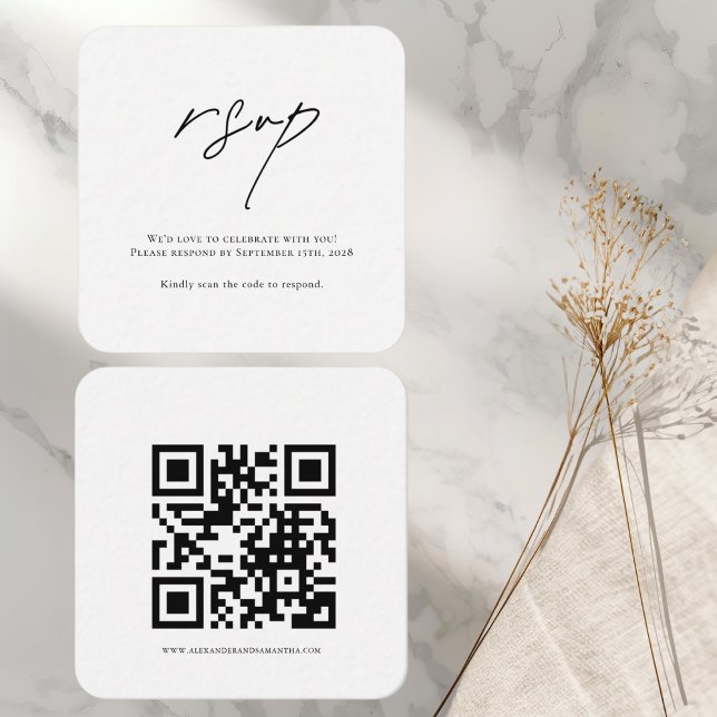 Carte RSVP moderne élégante | Réponse du Mariage d (Créateur téléchargé)