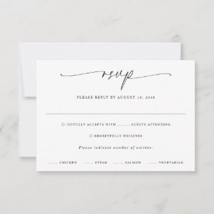 Carte RSVP moderne sophistiquée pour votre Mariage