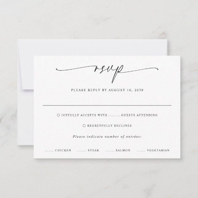 Carte RSVP moderne sophistiquée pour votre Mariage (Devant)