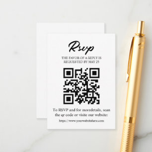 Carte RSVP modifiable avec code QR, encart d'invit
