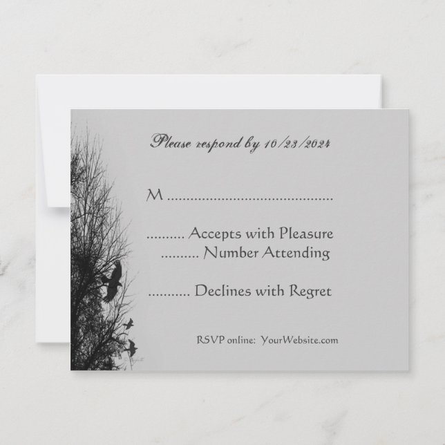 Carte RSVP modifiable Hauné Sky et Ravens (Dos)