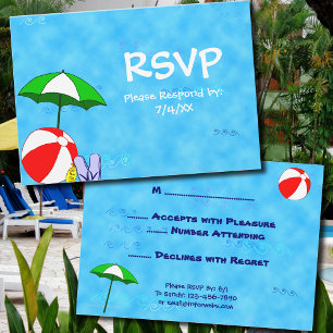 Carte RSVP modifiable pour Pool ou Beach Party 3.5
