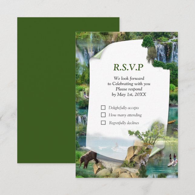Carte RSVP Monde Océans & Rivières, Lacs & Sport (Devant / Derrière)