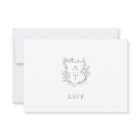 Carte RSVP Monogramme Monogramme mariage Sage Vert