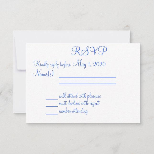 Carte RSVP Monogrammed Blue Beach Wedding (Devant)
