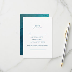 Carte RSVP Moody Ocean Watercolor Demande de chans