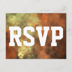 Carte RSVP Motif Orangiso-jaunâtre