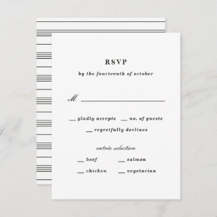 Carte RSVP Nautique de noeud illustrée - Noir