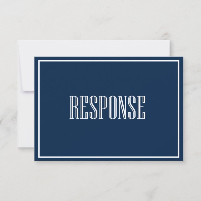 Carte RSVP Navy Blue Old Fashid Typographie (Devant)