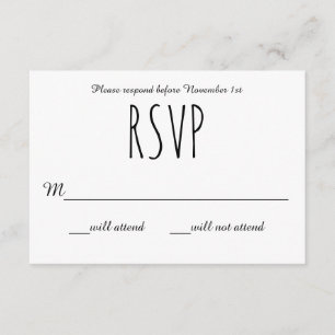 Carte RSVP noir/blanc - carte RSVP