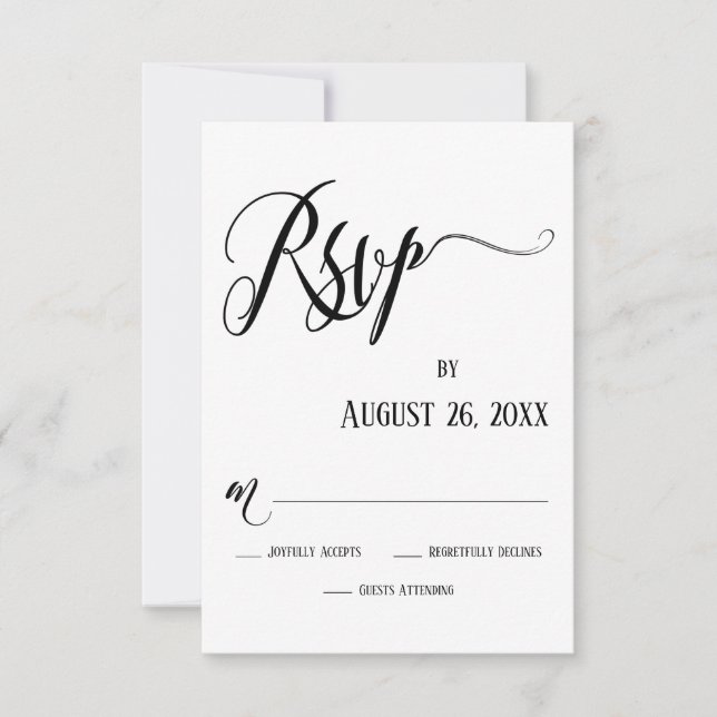 Carte RSVP Noir et Blanc (Devant)