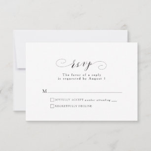 Carte RSVP officielle en noir et blanc