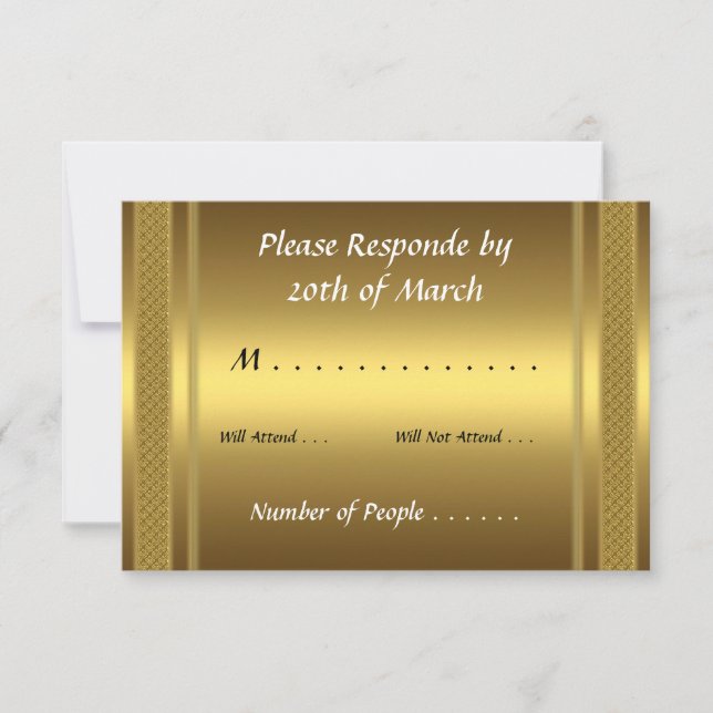 Carte RSVP Or (Devant)