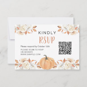 Carte Rsvp Orange Citrouille Rustique 1er Annivers