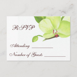 Carte rsvp orchidée verte
