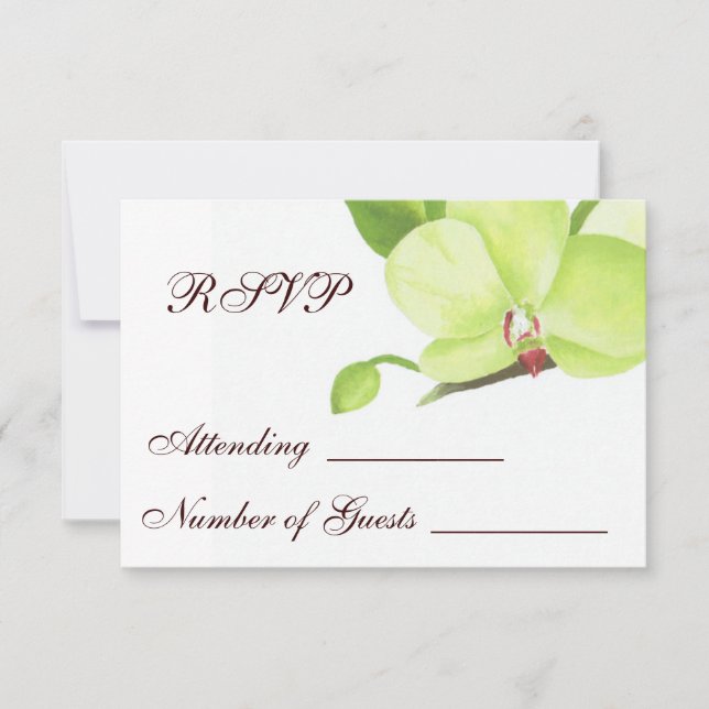 Carte rsvp orchidée verte (Devant)